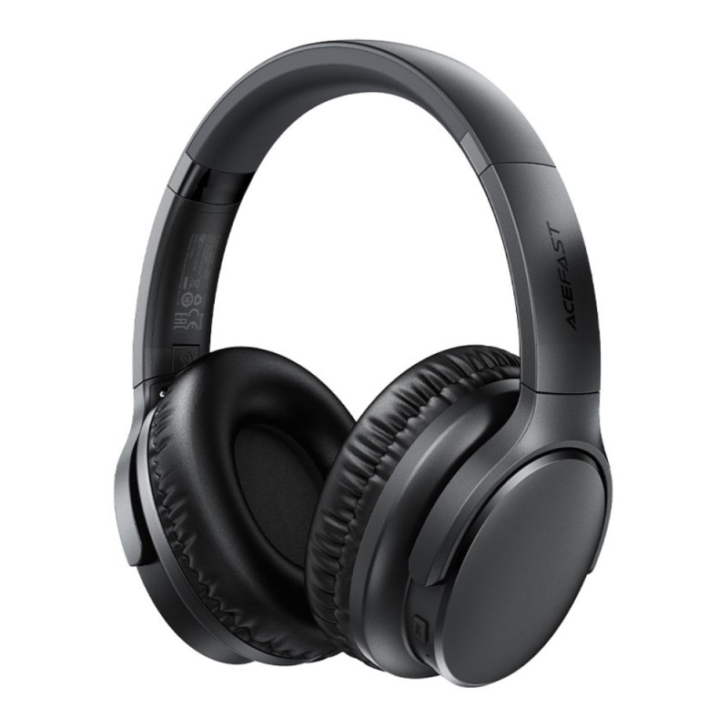 Wireless Ακουστικά Stereo Acefast H10 500mAh v5.4 Hi-Fi με Μικρόφωνο AUX USB-C Μαύρα