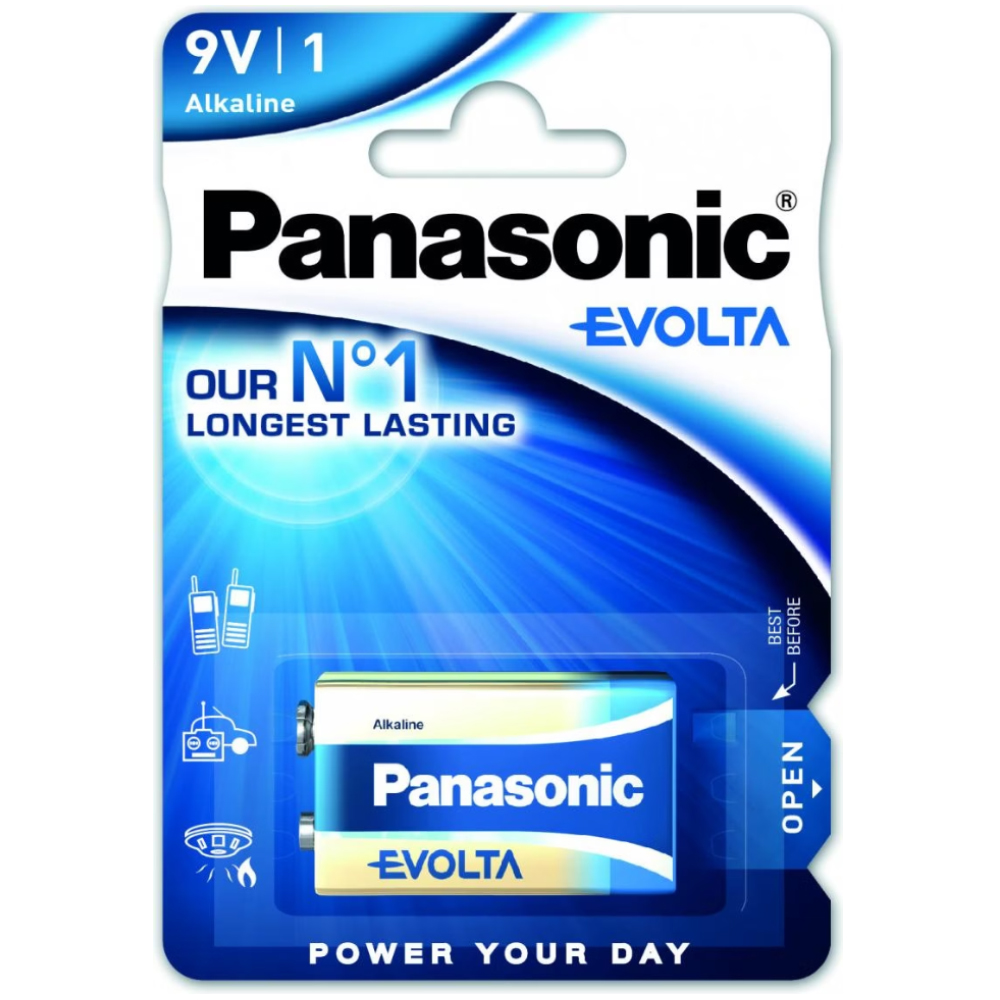 Μπαταρία Αλκαλική Panasonic Evolta LR6EGE 6LR61 9V Τεμ.1