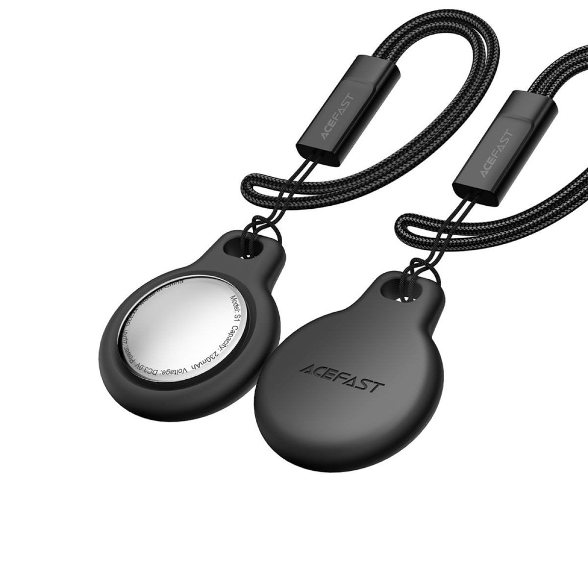 Σετ Acefast Tag S1 Anti-Lost Tracker Μόνο για iOS Συμβατό με Apple Find My Network με Προστατευτική Θήκη και Υποδοχή για Λουράκι Μαύρο Τεμ.4