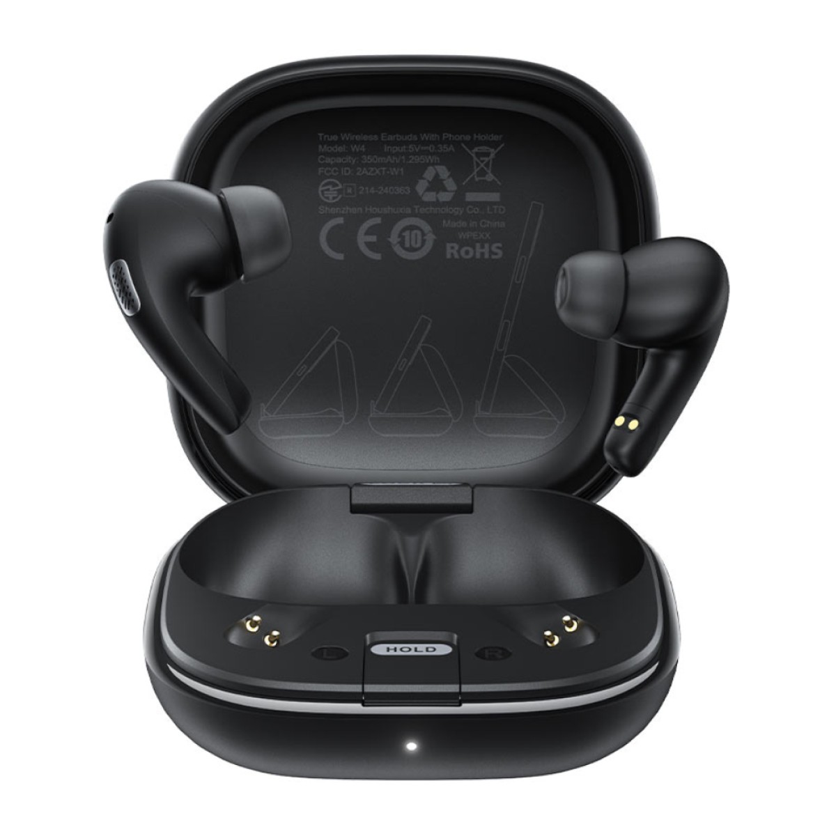 Wireless Hands Free Acefast W4 v5.4 350mAh TWS ENC AI-Μείωση Θορύβου IPX4 με Ultra-thin Θήκη Φόρτισης/Βάση Στήριξης Μαύρα