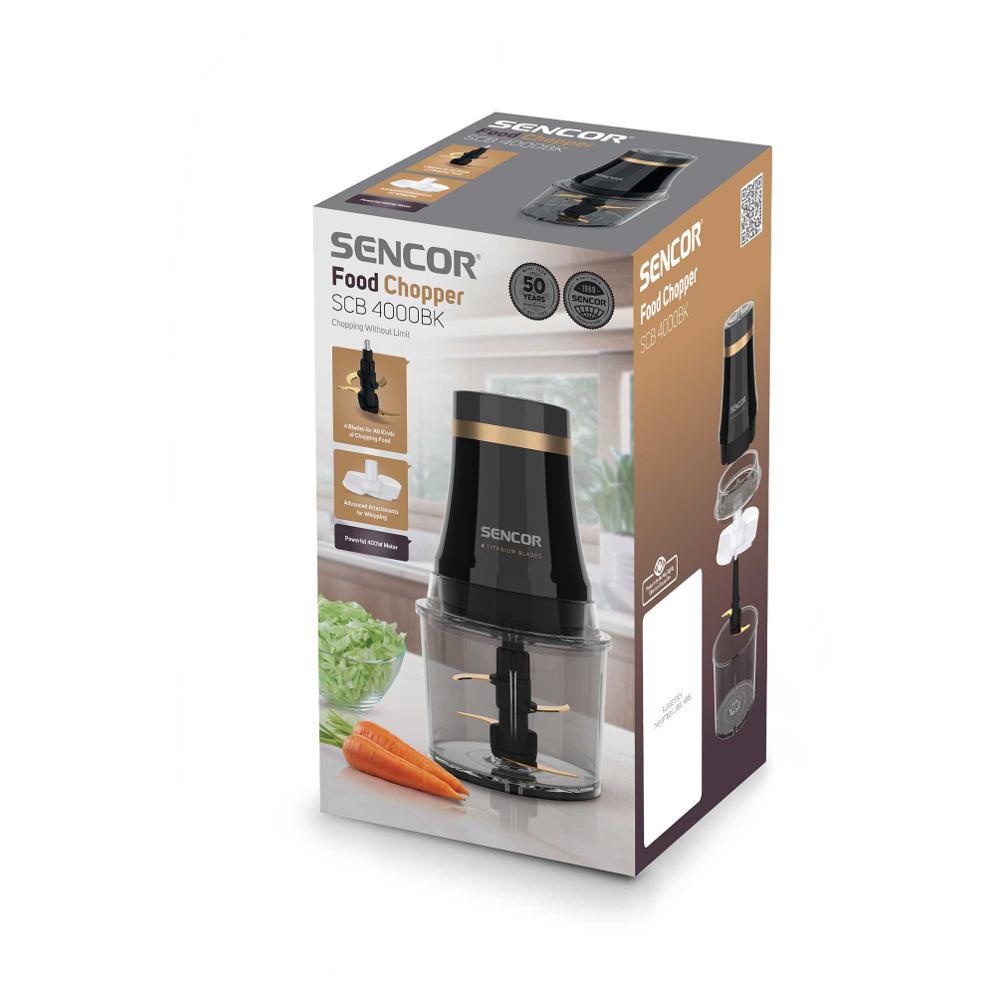 Πολυκόπτης Multi Sencor SCB 4000BK 400W με Δοχείο 1L me 4 Λεπίδες