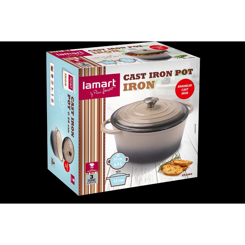 Κατσαρόλα Oval Εμαγιέ 26x12cm 4.8lt Lamart IRON LT1303