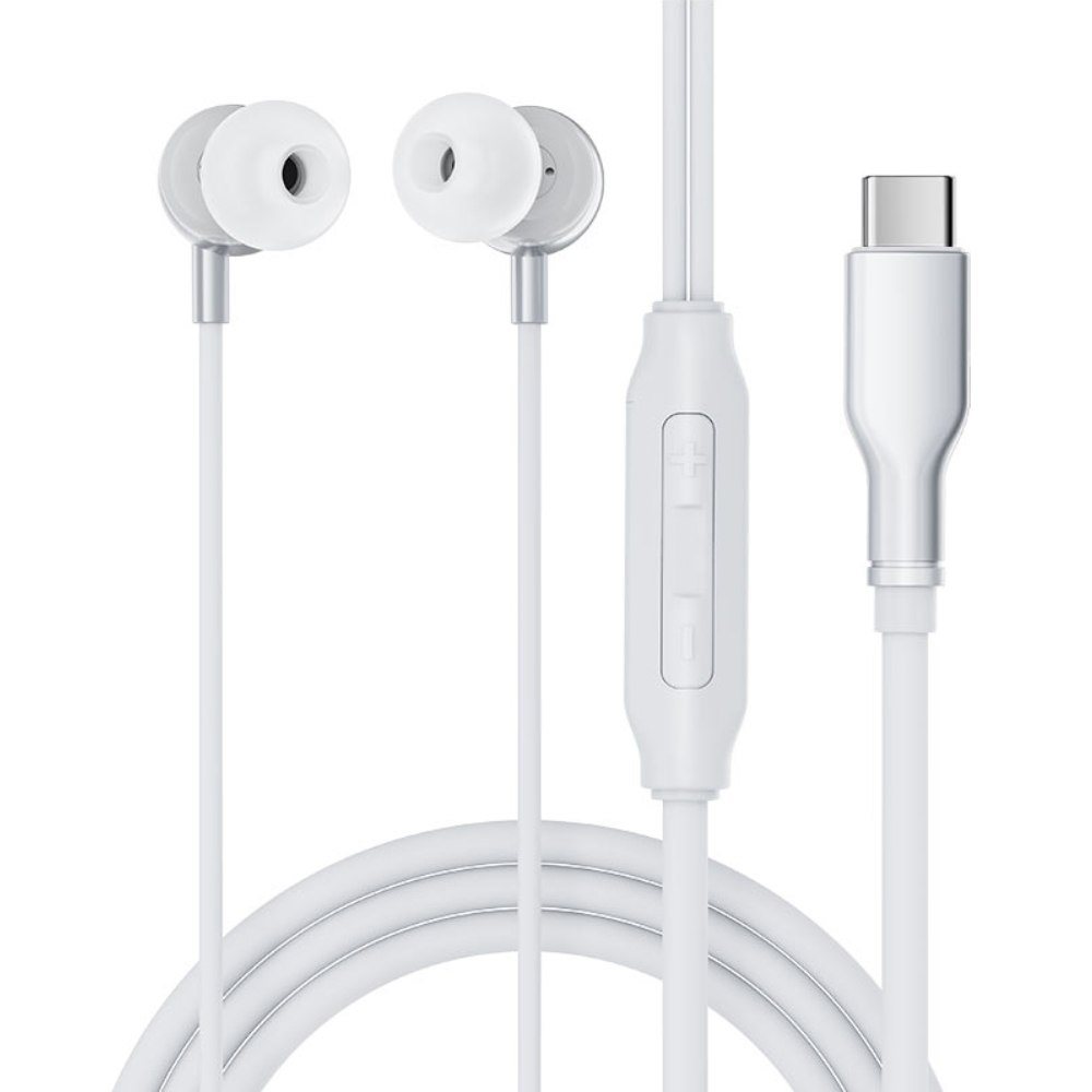 Hands Free Acefast L8 Earphones Stereo USB-C με Μικρόφωνο 1.2m Γκρι Συμβατά με Όλες τις Συσκευές USB-C