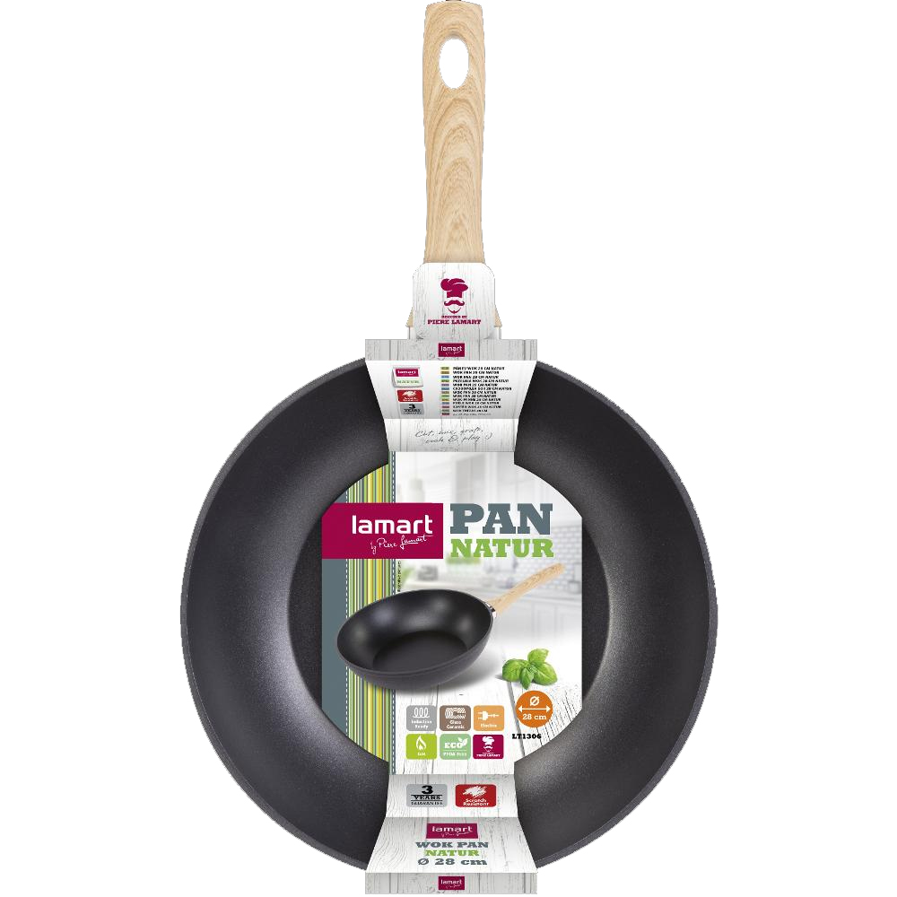 Τηγάνι NATUR Αντικολλητικό Αλουμινίο 28cm Lamart LT1306 Μαύρο