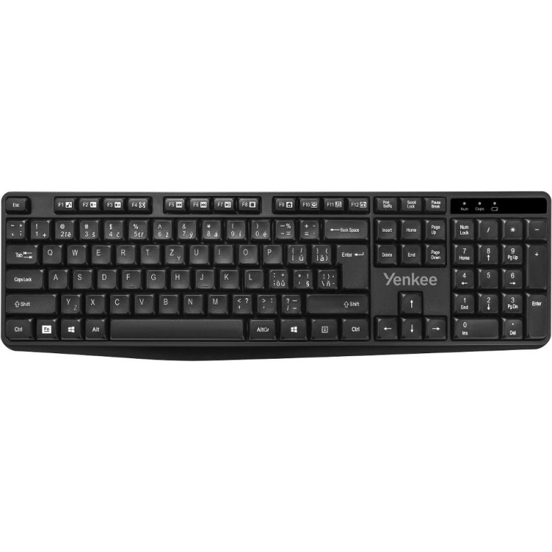 Aσύρματο Πληκτρολόγιο Yenkee YKB 2020CS με Χαμηλού Προφίλ Αθόρυβα Πλήκτρα και LED Ένδειξη Μπαταρίας Μαύρο