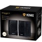 Yenkee YSP 2010BK Stereo Ηχεία 2.0 5W με Ξύλινη Καμπίνα και Παροχή Ρεύματος μέσω USB-A Μαύρα