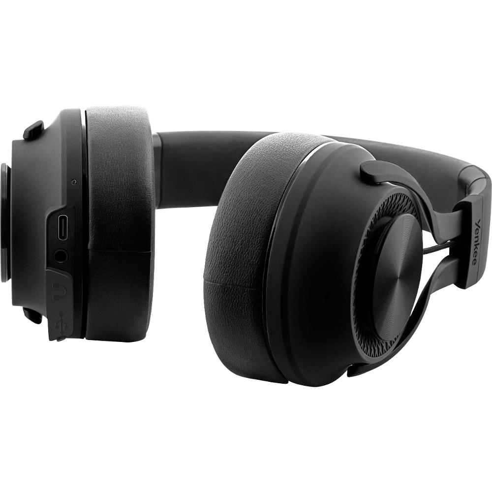 Wireless Ακουστικά Stereo Yenkee YHP 20BT v5.0 300mAh 8hrs Αναπαραγωγής με Κουμπιά Αφής Μικρόφωνο και Θύρα AUX Μαύρα