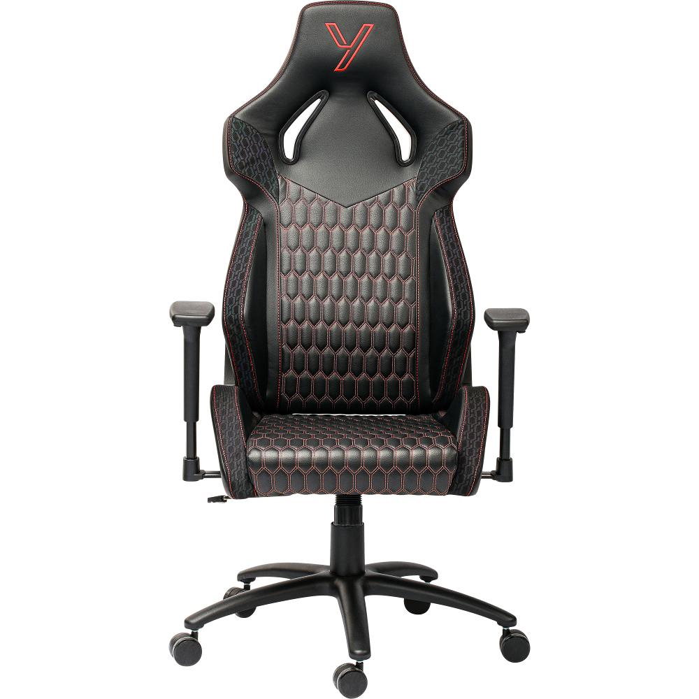 Καρέκλα Gaming Yenkee YGC 110RD GHOST Μαύρη Δερματίνη 3D Ρυθμιζόμενα Μπράτσα Μέγιστο Βάρος 130kg