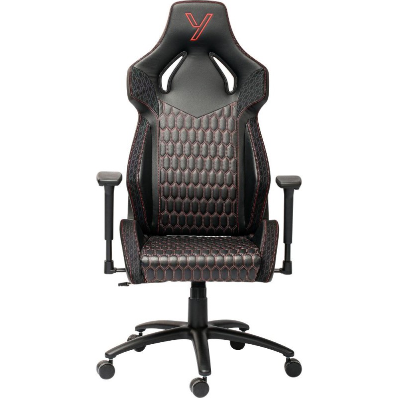 Καρέκλα Gaming Yenkee YGC 110RD GHOST Μαύρη Δερματίνη 3D Ρυθμιζόμενα Μπράτσα Μέγιστο Βάρος 130kg