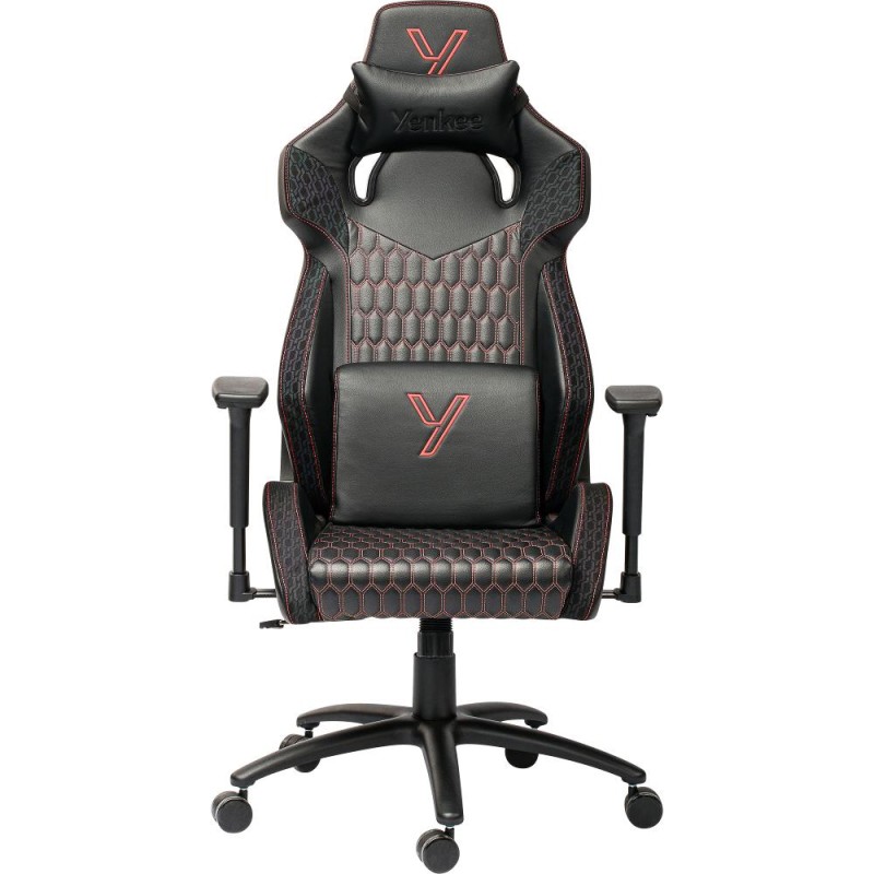 Καρέκλα Gaming Yenkee YGC 110RD GHOST Μαύρη Δερματίνη 3D Ρυθμιζόμενα Μπράτσα Μέγιστο Βάρος 130kg
