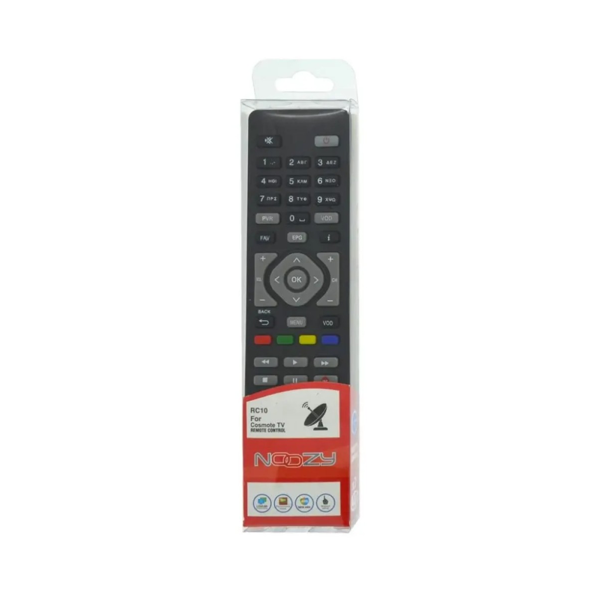 Τηλεχειριστήριο Noozy RC10 για Αποκωδικοποιητή Cosmote TV Άμεσης Αντικατάστασης χωρίς Προγραμματισμό