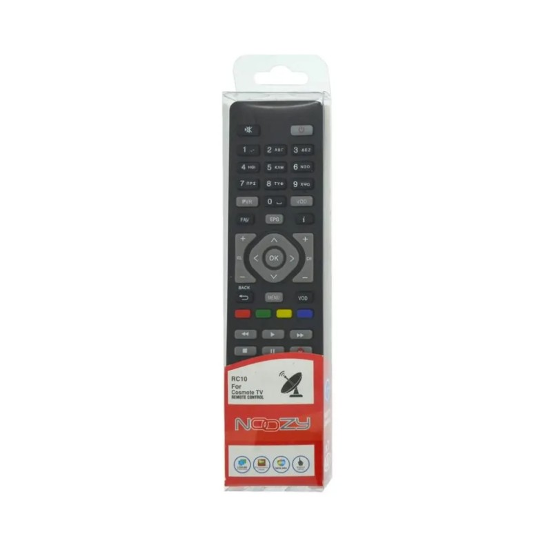 Τηλεχειριστήριο Noozy RC10 για Αποκωδικοποιητή Cosmote TV Άμεσης Αντικατάστασης χωρίς Προγραμματισμό