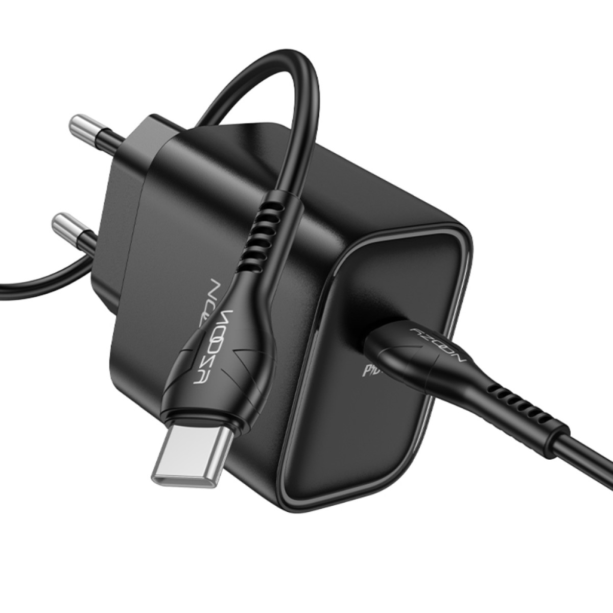 Φορτιστής Ταξιδίου Noozy Core C21 PD25W με Καλώδιο USB-C σε USB-C 1m Μαύρο
