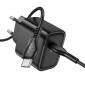 Φορτιστής Ταξιδίου Noozy Core C21 PD25W με Καλώδιο USB-C σε USB-C 1m Μαύρο