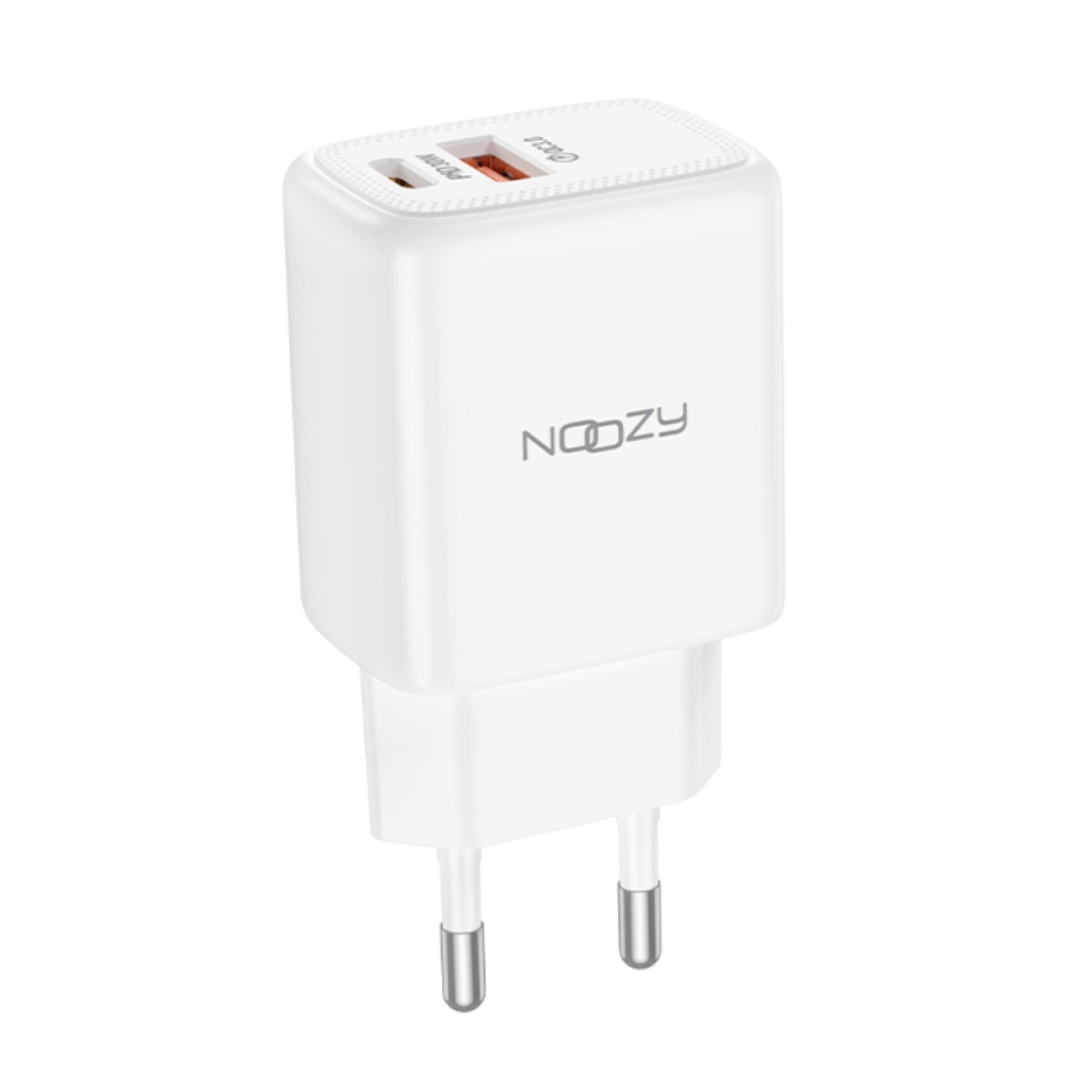 Φορτιστής Ταξιδίου Noozy Rogue E35 PD30W+QC3.0 USB-C Max PD 30W USB-A Max 18W Λευκό