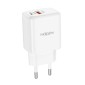 Φορτιστής Ταξιδίου Noozy Rogue E35 PD30W+QC3.0 USB-C Max PD 30W USB-A Max 18W Λευκό