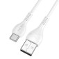 Καλώδιο Σύνδεσης Noozy A45 USB-A σε USB-C 3A Λευκό 1m