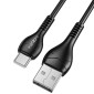 Καλώδιο Σύνδεσης και Φόρτισης A45 USB σε USB-C 3A Μαύρο 1m