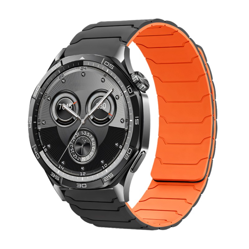 Watchband Hoco WH21 Flexible Silicon Μαγνητικό για Samsung Huawei Xiaomi Vivo OPPO κα 22mm Universal Μαύρο με Πορτοκαλί