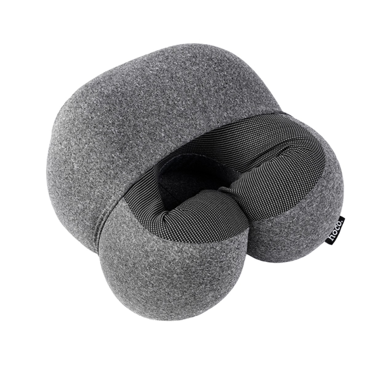 Μαξιλάρι Ταξιδίου Hoco HX70 U-Shaped με Memory Foam με Λουράκι και Θήκη Μεταφοράς Γκρι