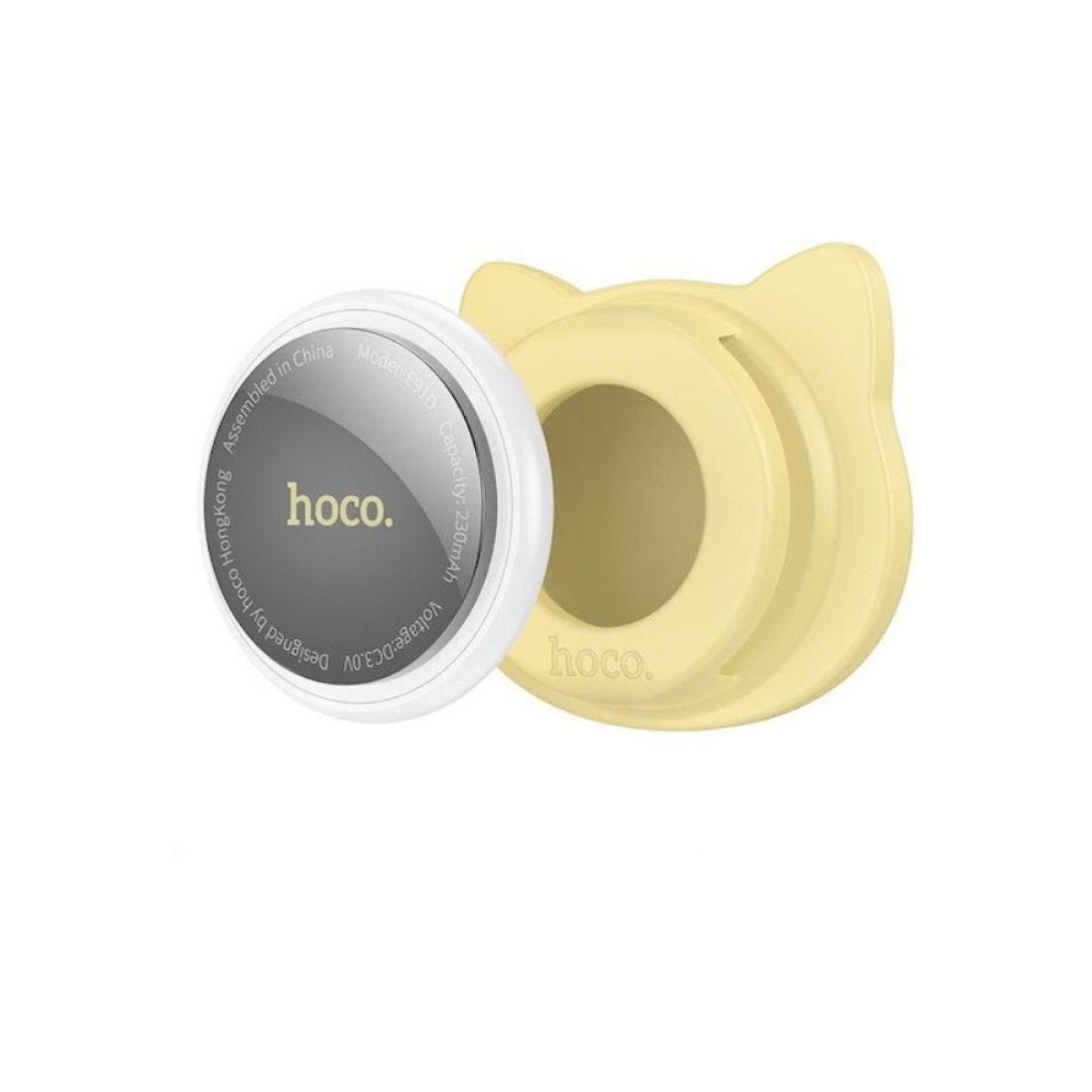 Συσκευή Εντοπισμού Hoco E91D Tiger για Συσκευές iOS Συμβατή με Apple Find My Tracker και Υποδοχή για Κολάρο Κατοικιδίου Μπεζ