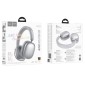 Wireless Ακουστικά Stereo Hoco W63 Triunfo ANC v5.4 500mAh με AUX Ασημί