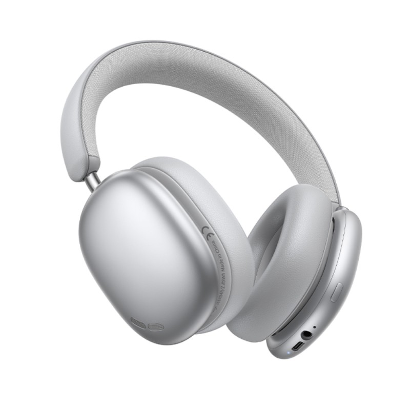 Wireless Ακουστικά Stereo Hoco W63 Triunfo ANC v5.4 500mAh με AUX Ασημί