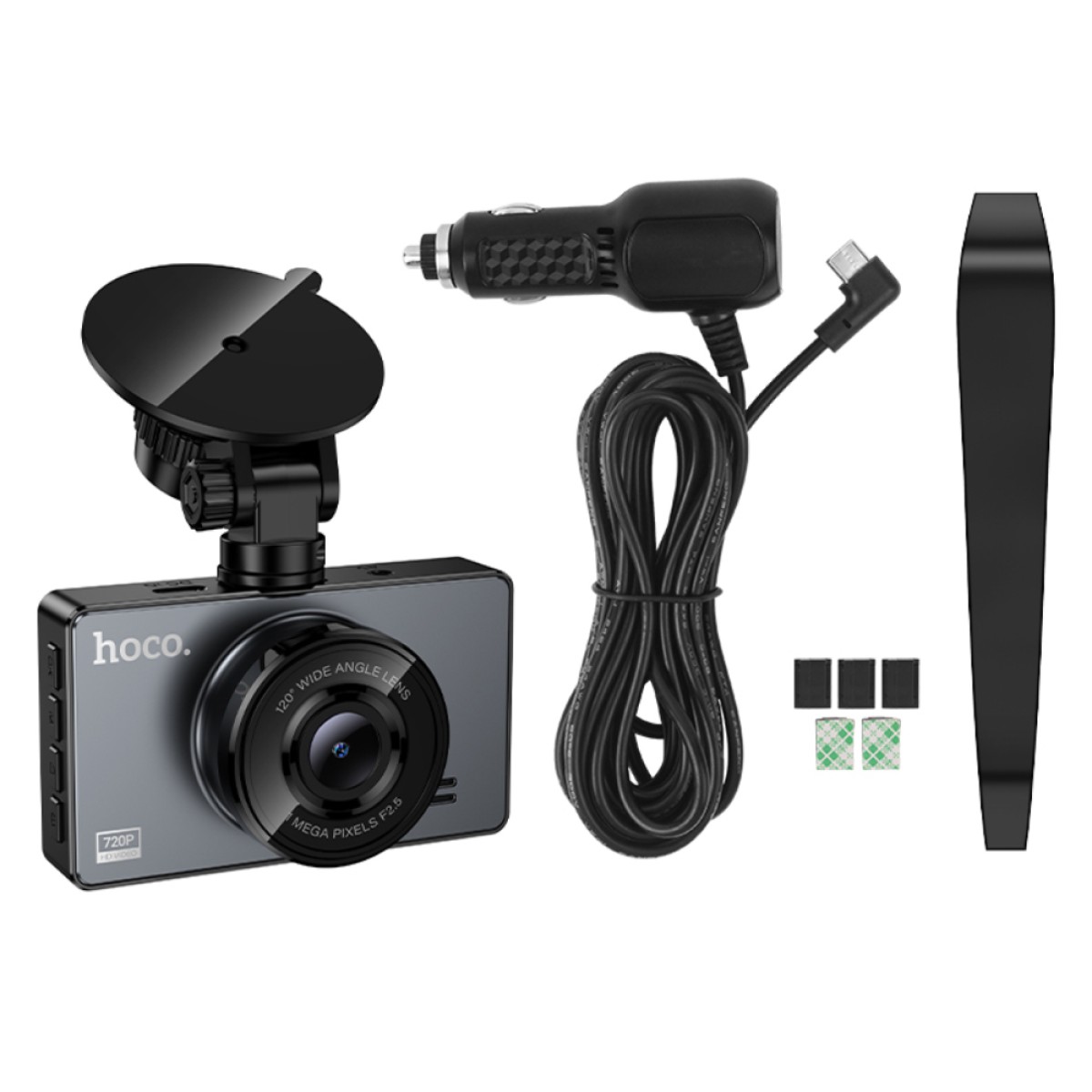 Καταγραφική Κάμερα Αυτοκινήτου Hoco DV14 720p HD 200mAh Γωνία Λήψης 120° 3" Οθόνη Υποστηρίζει Κάρτα SD έως 64GB Μαύρη