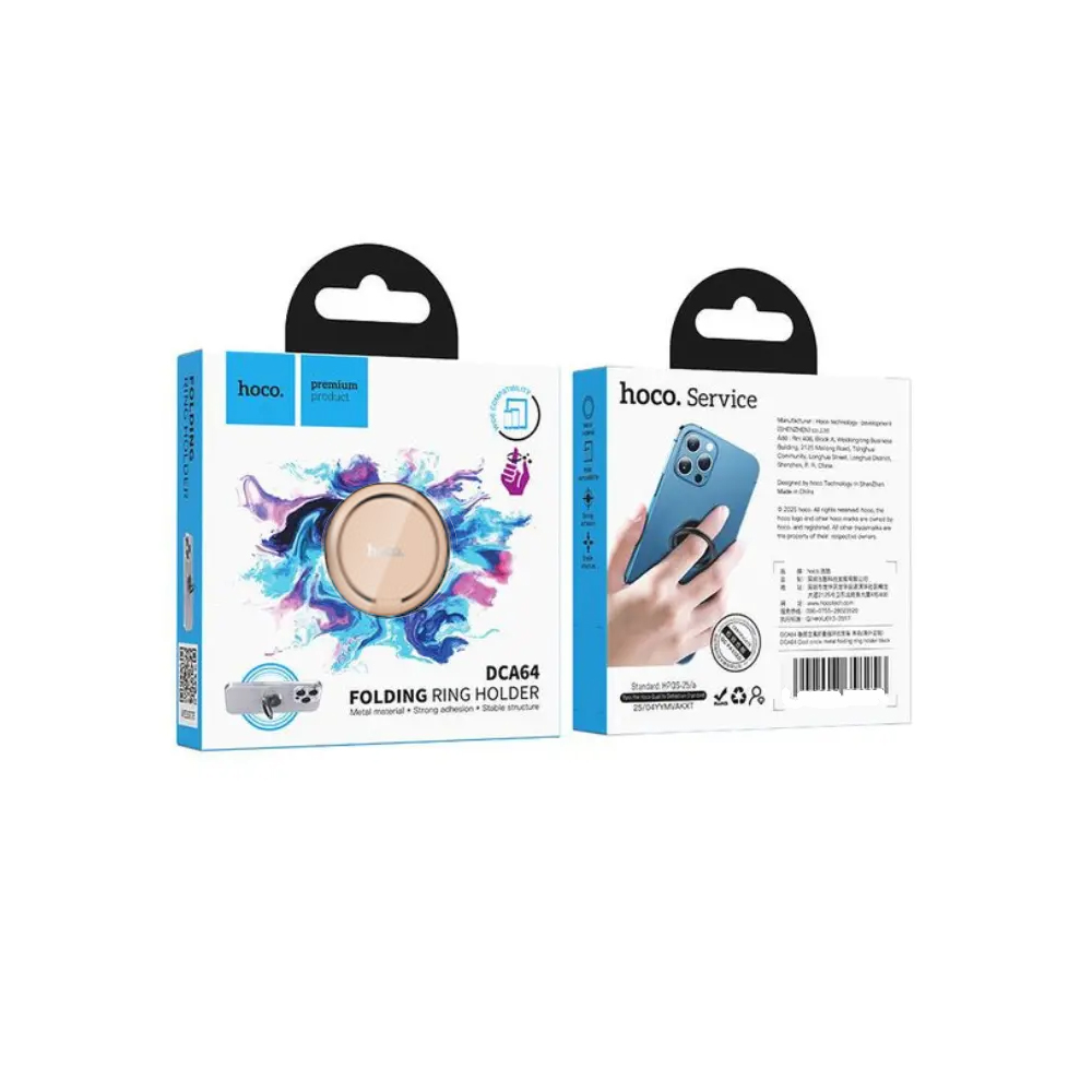 Βάση Στήριξης Δαχτυλίδι Μεταλλική Hoco DCA64 για Κινητά Τηλέφωνα με 360° Περιστροφή Light Pink