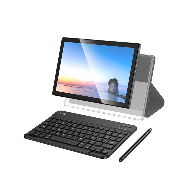 Tablet Hoco A15 10.1" 4G 6GB/128GB Super Thin MicroSD Android 14 4000mAh με Πληκτρολόγιο Θήκη και Στυλό Ασημί