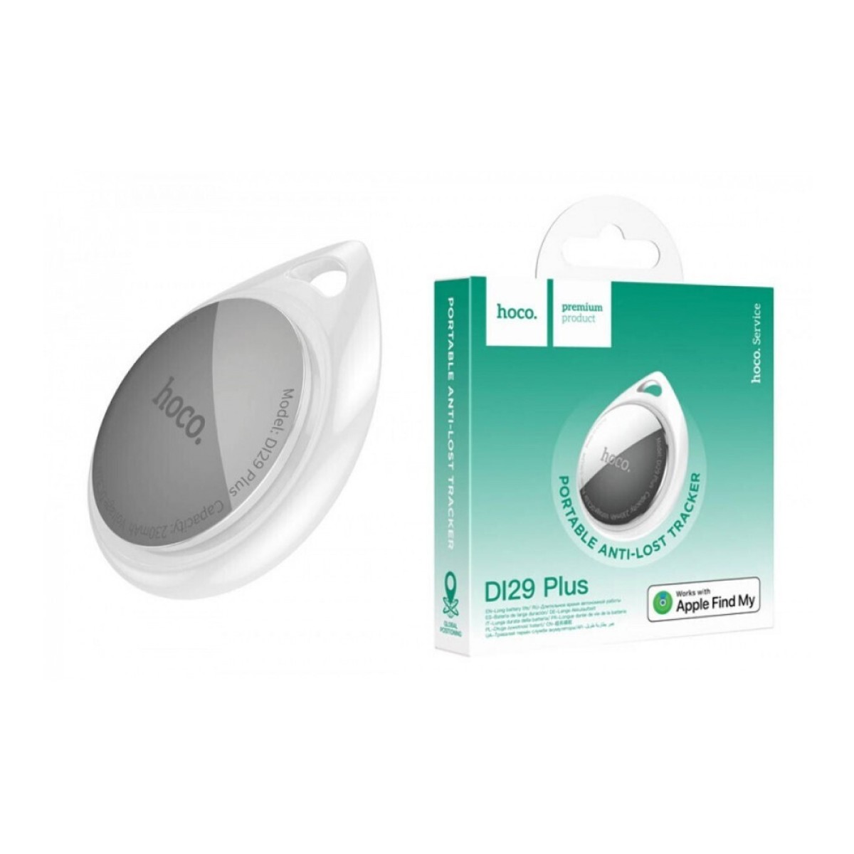 Hoco Tag DI29 Plus Anti-Lost Device Μόνο για iOS Συμβατό με Apple Find My Network Λευκό