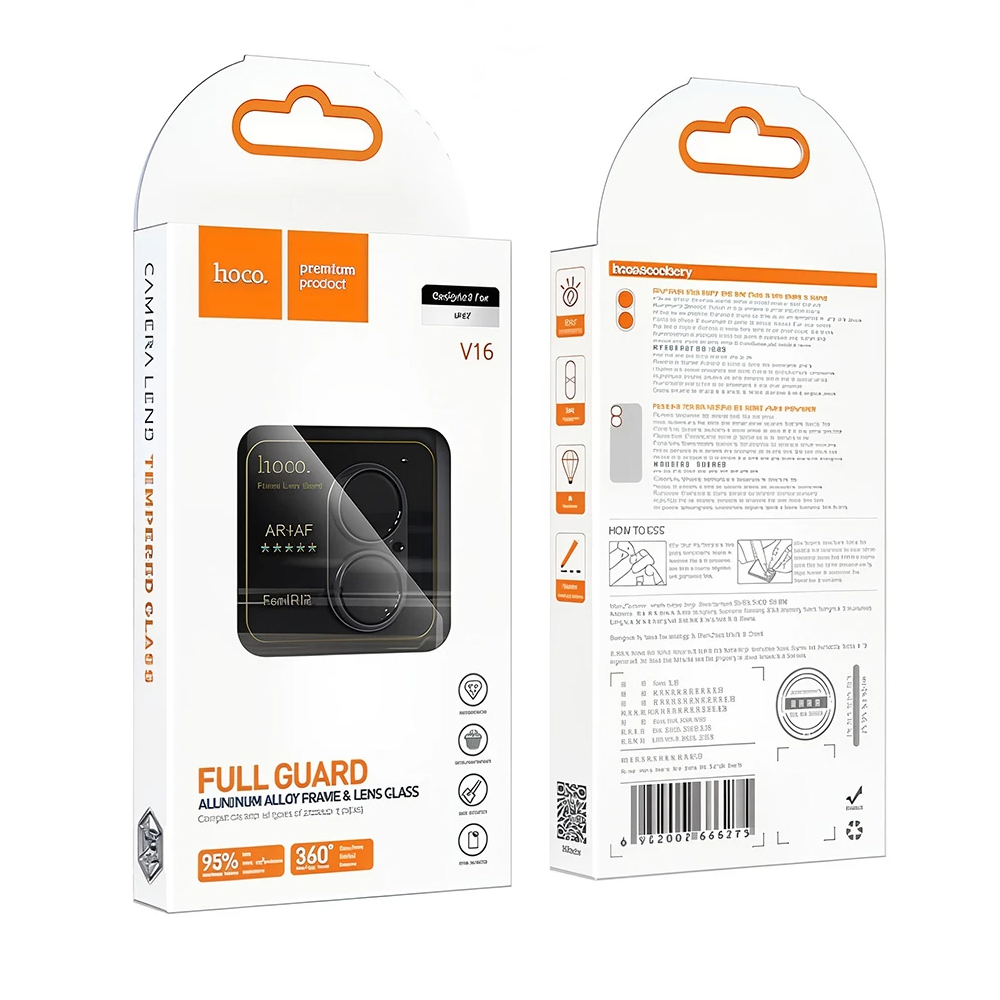 Προστασία Κάμερας Hoco Full Guard V16 Alluminum Alloy για Apple iPhone 17 Μαύρο