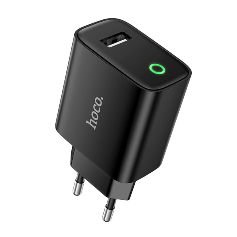 Φορτιστής Ταξιδίου Hoco DC93 1xUSB-A 5V 2.1A Μαύρος