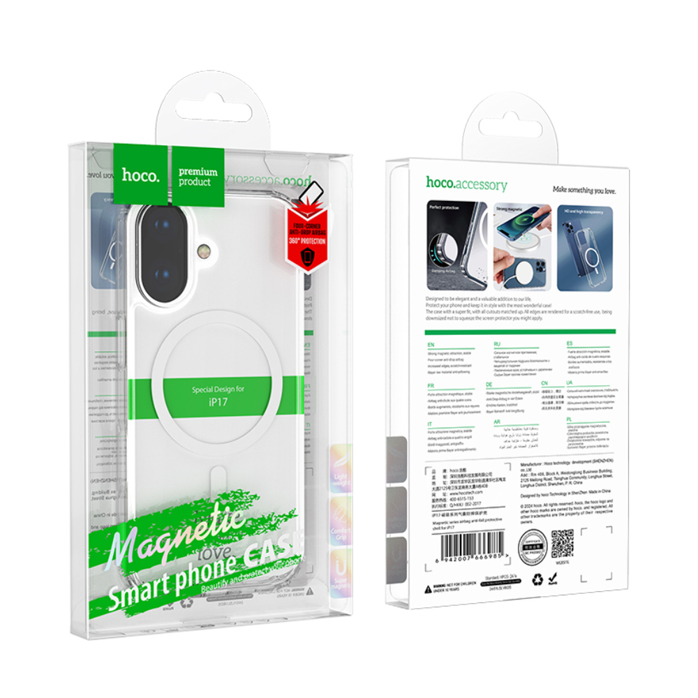 Θήκη Hoco TPU All Round Protective Airbag Anti-Fal  για Apple iPhone 17 Διάφανη