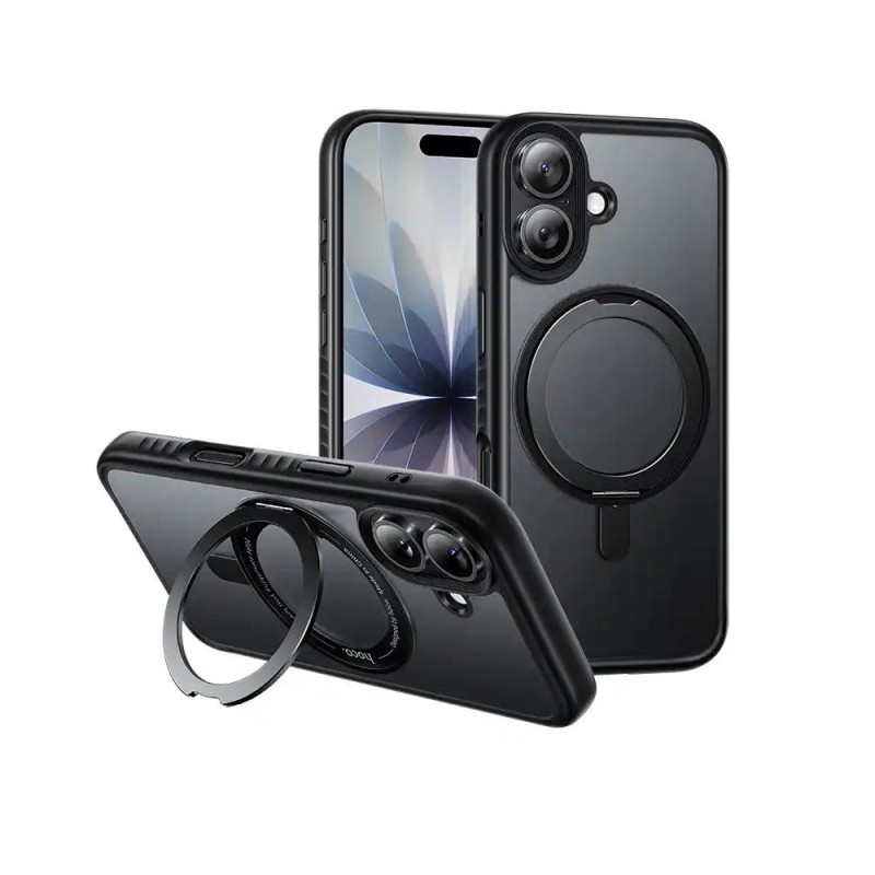 Θήκη Hoco Premium Rotating Magsafe για Apple iPhone 17 με Ενσωματωμένο Stand Μαύρη