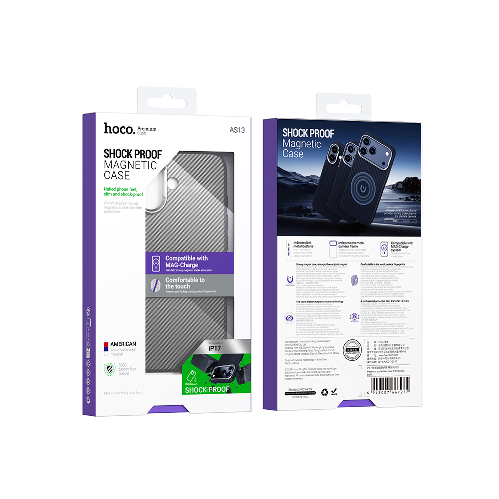 Θήκη Hoco Carbon Fiber Magsafe για Apple iPhone 17  Μαύρη