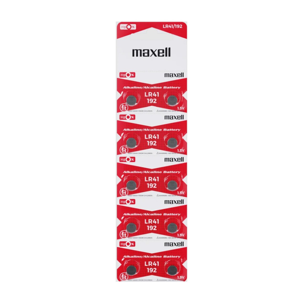 Buttoncell Maxell LR41 AG3 1.5V Τεμ. 10 με Διάτρητη Συσκευασία