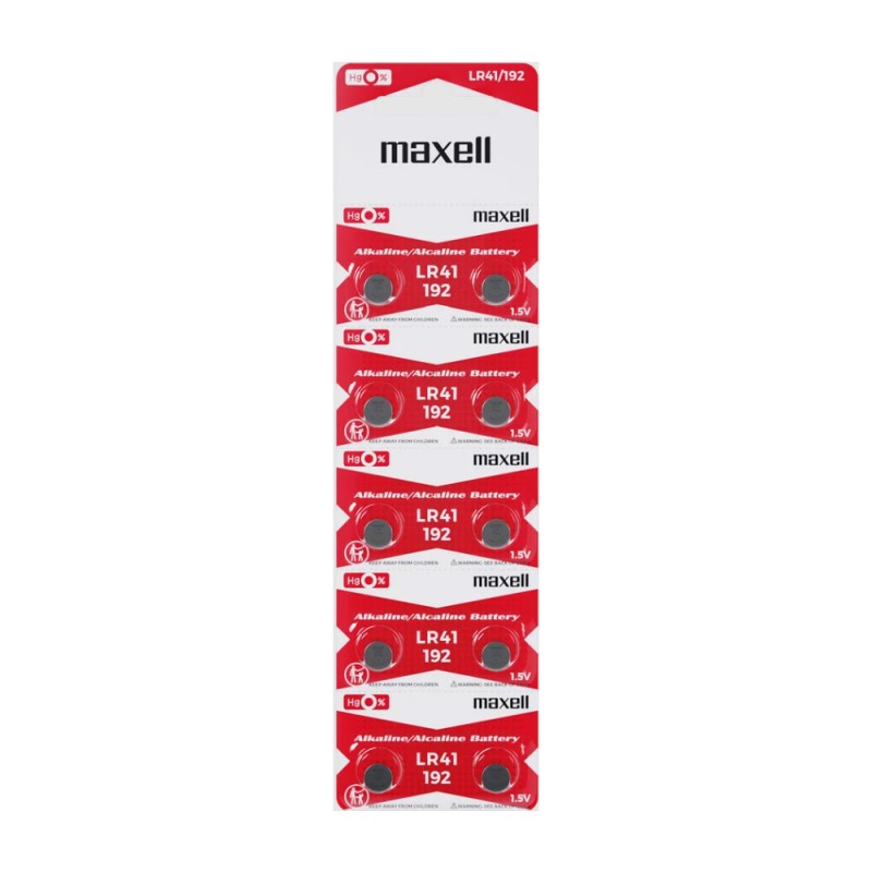 Buttoncell Maxell LR41 AG3 1.5V Τεμ. 10 με Διάτρητη Συσκευασία