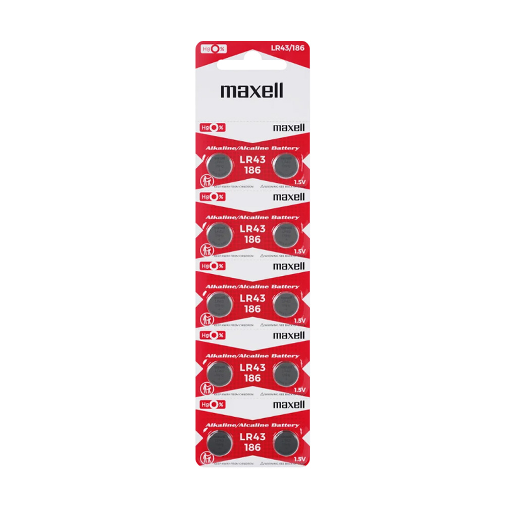 Buttoncell Maxell LR43-AG12-V12GA-RW84-LR1142 Τεμ. 10