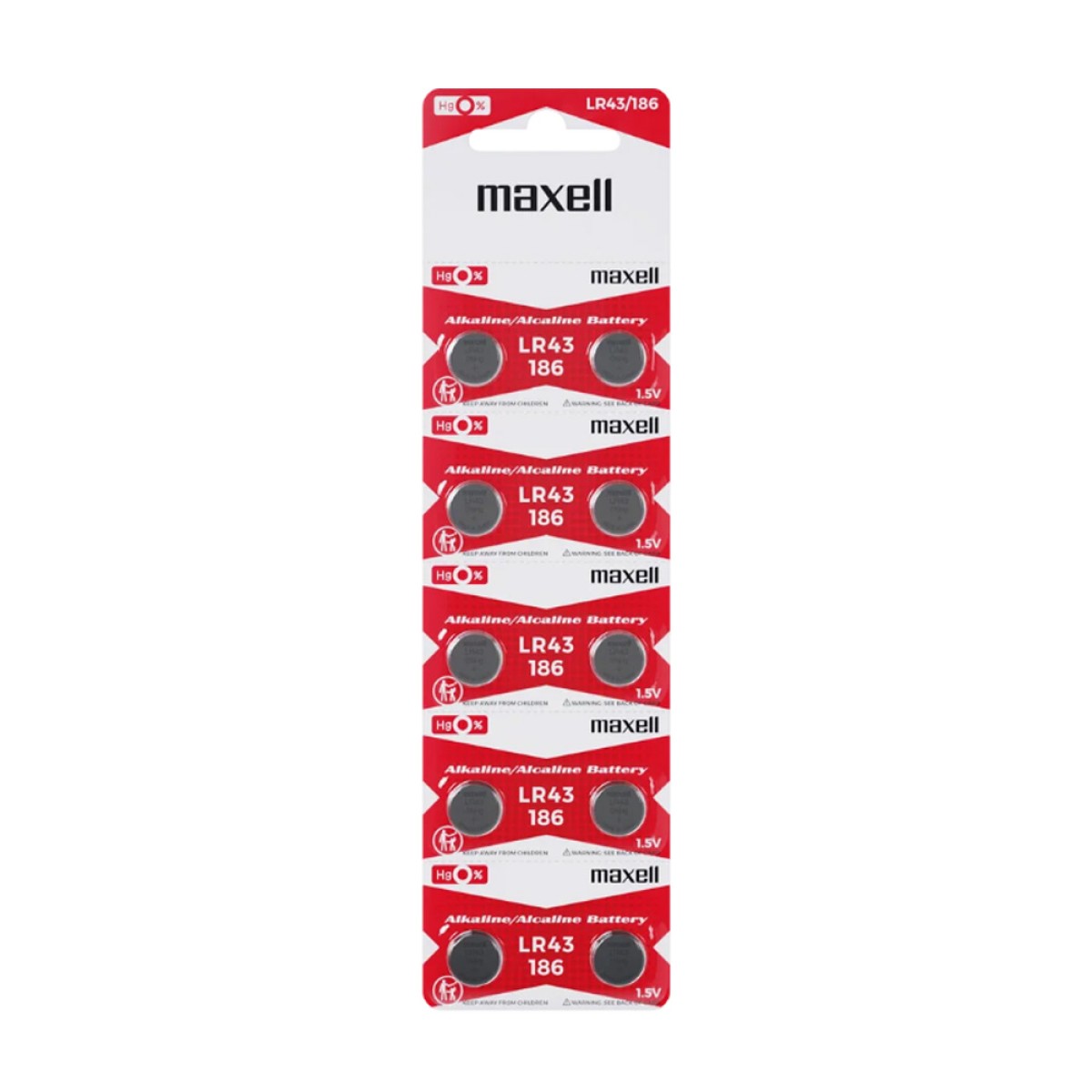 Buttoncell Maxell LR43-AG12-V12GA-RW84-LR1142 Τεμ. 10