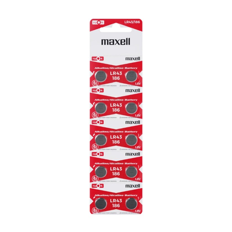 Buttoncell Maxell LR43-AG12-V12GA-RW84-LR1142 Τεμ. 10