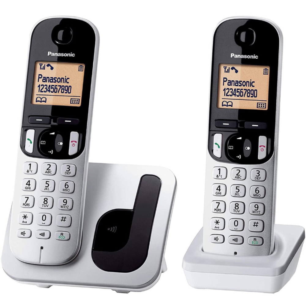 Ασύρματο Ψηφιακό Τηλέφωνο Panasonic KX-TGC212SPS EU DUO με Πλήκτρο Αποκλεισμού Κλήσεων και Ανοιχτή Ακρόαση Ασημί