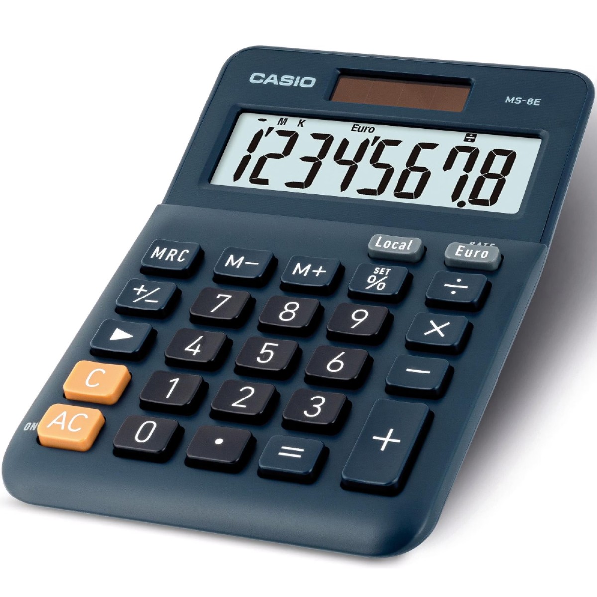 Αριθμομηχανή Dual 8 Ψηφίων LCD Display Casio MS-8E Μπλε