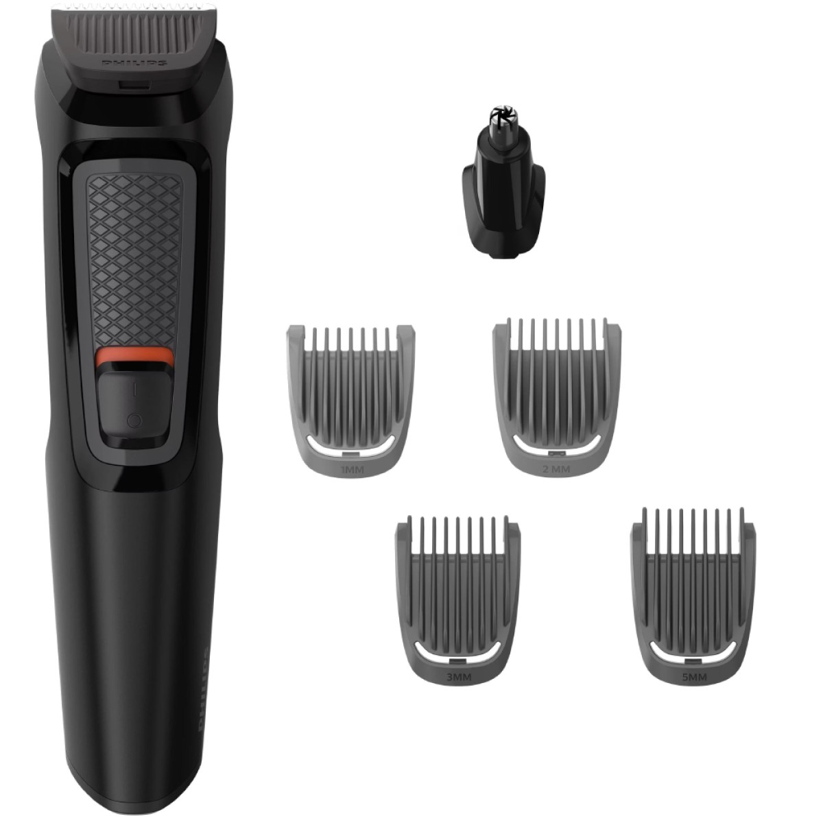 Επαναφορτιζόμενο Trimmer Philips MG3710/15 Multigroom Series 3000 6 σε 1 με Εξάρτημα για τη Μύτη και 4 Κεφαλές Διαφορετικού Μήκους Μαύρο