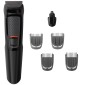 Επαναφορτιζόμενο Trimmer Philips MG3710/15 Multigroom Series 3000 6 σε 1 με Εξάρτημα για τη Μύτη και 4 Κεφαλές Διαφορετικού Μήκους Μαύρο
