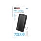 Power Bank Borofone BJ86 20000mAh 5V/2A με 4 Θύρες 1xUSB-C, 2xUSB-A, 1xMicroUSB LED Ένδειξη Μπαταρίας και Φακό Μαύρο