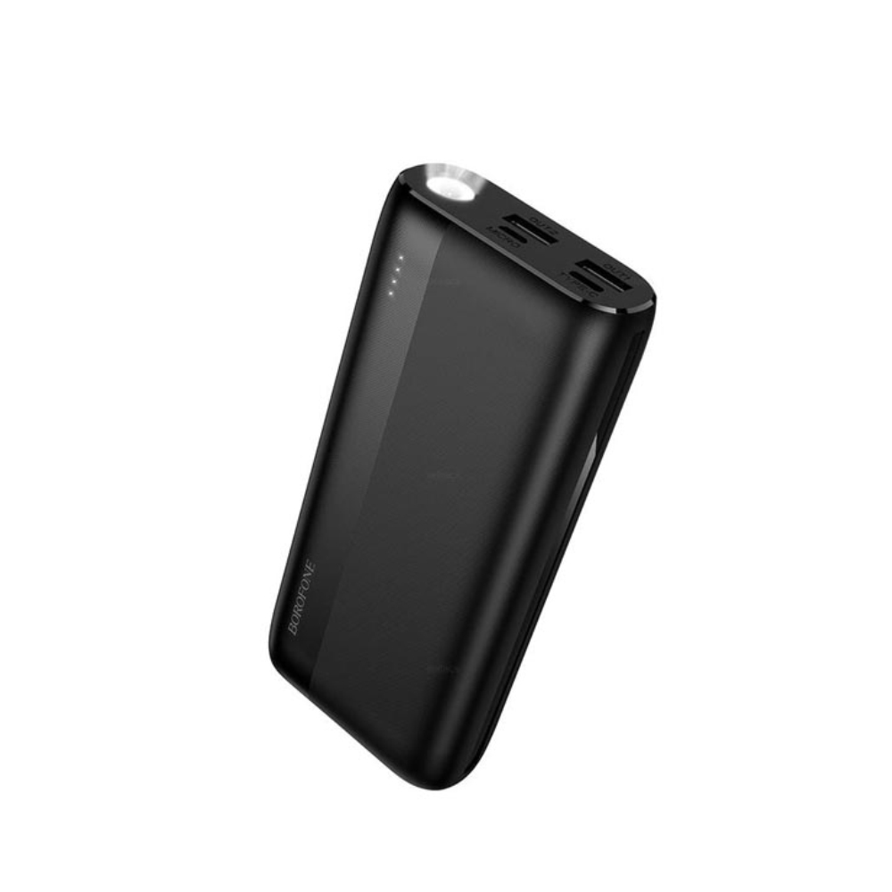 Power Bank Borofone BJ86 20000mAh 5V/2A με 4 Θύρες 1xUSB-C, 2xUSB-A, 1xMicroUSB LED Ένδειξη Μπαταρίας και Φακό Μαύρο