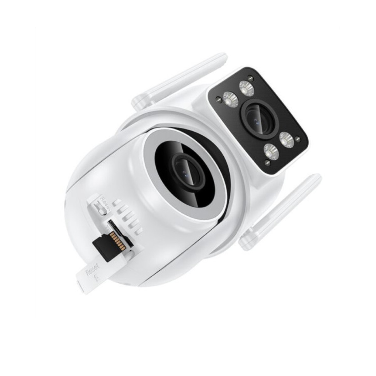 Wi-Fi Κάμερα Ασφαλείας Hoco D9 Outdoor PTZ Full HD Dual Camera με IR-CUT για Καταγραφή με ή Χωρίς Φωτισμό TF Κάρτα εως 128Gb
