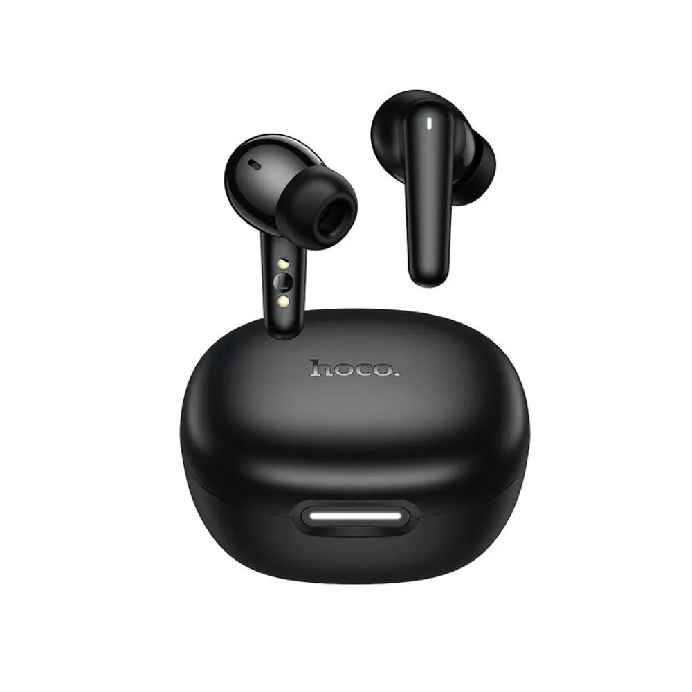 Wireless Hands Free Hoco EQ100 Intelligent TWS ANC Dual Microphone v6.0 500mAh 10  Ώρες Λειτουργίας και AI Μετάφραση σε 134 Γλώσσες και Ενσωματωμένη Βάση Κινητού Μαύρα