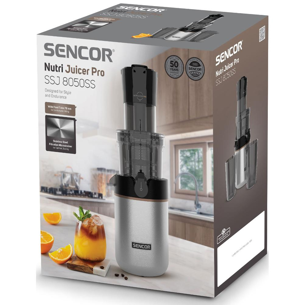 Αποχυμωτής Sencor SSJ 8050SS 200W Nutri Pro Μαύρο/Ασημί